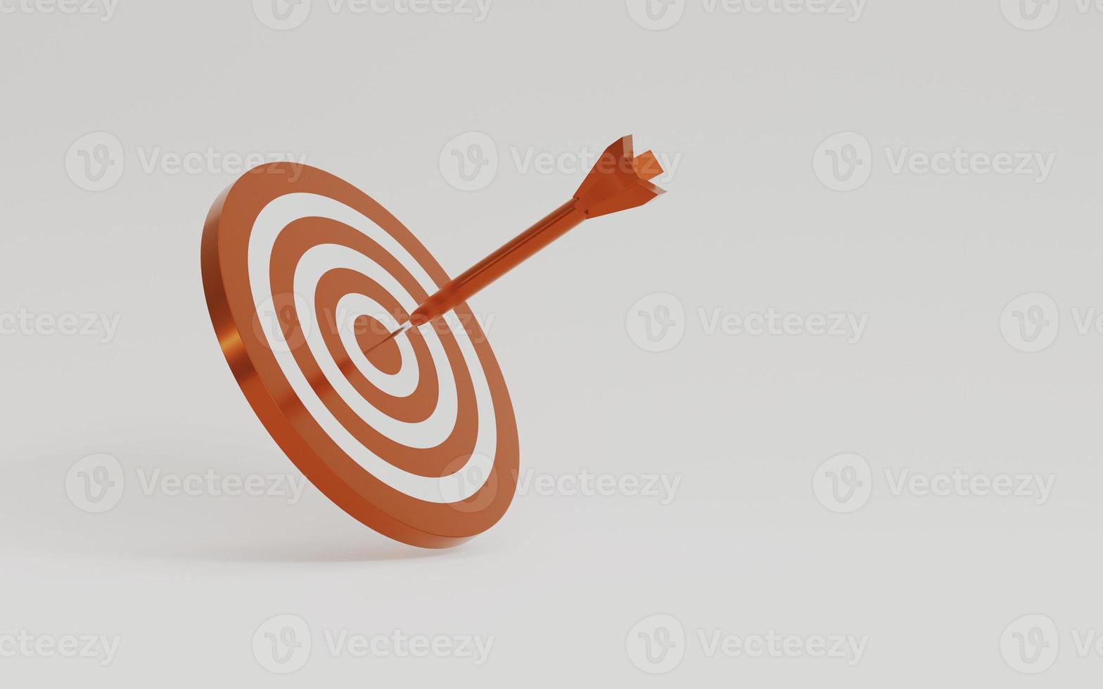 Isolate of Target board wit red arrow on white background for focus business objective achievement concept by 3d rendering. photo