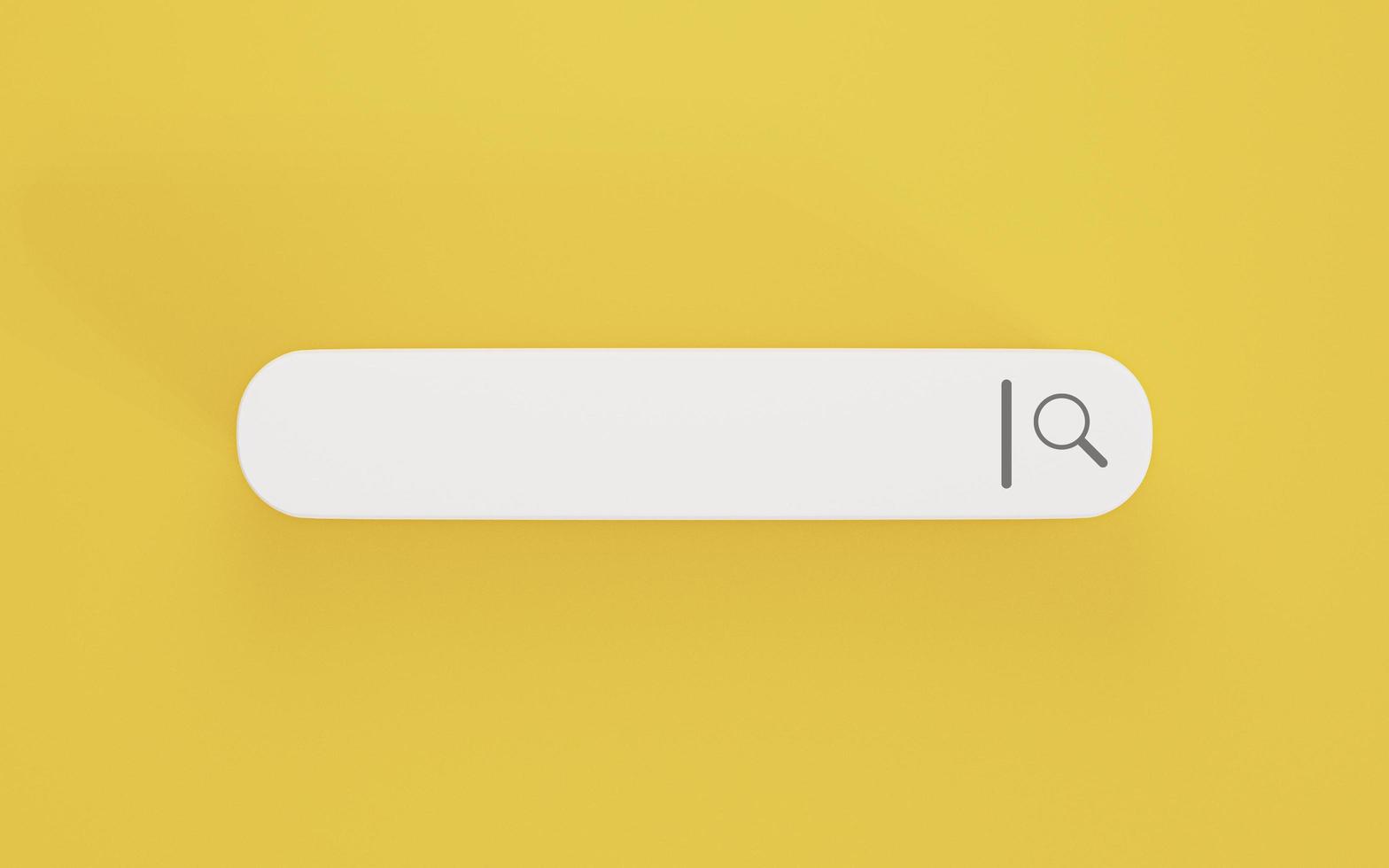 Minimal design search bar on yellow background , Web search engine concept by 3D rendering. photo