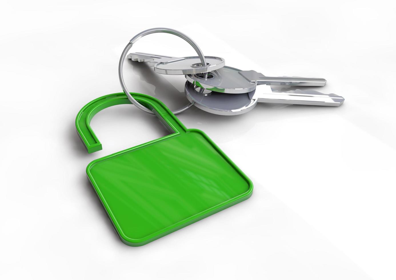 Keys, House, Home, or Car with Pad-Lock on Keyring Security photo