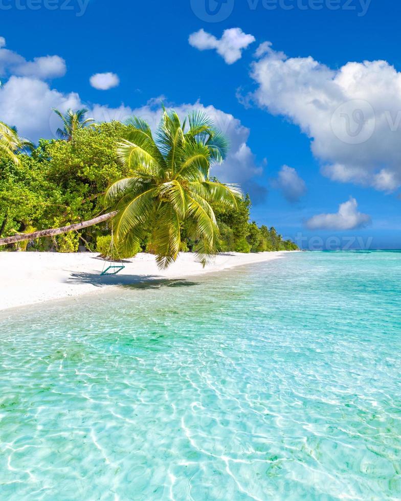 Maldives island beach. Tropical landscape of summer scenery, white sand ...