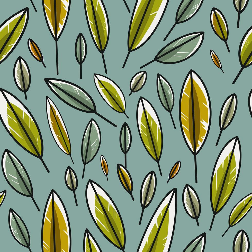 Colorful pattern of leaves isolated on a delicate background. Seamless feather pattern. photo