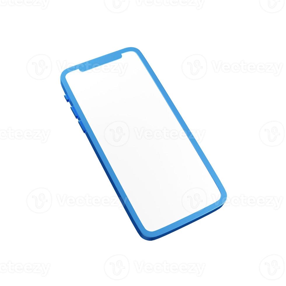 blue phone isolated on white. 3d render photo