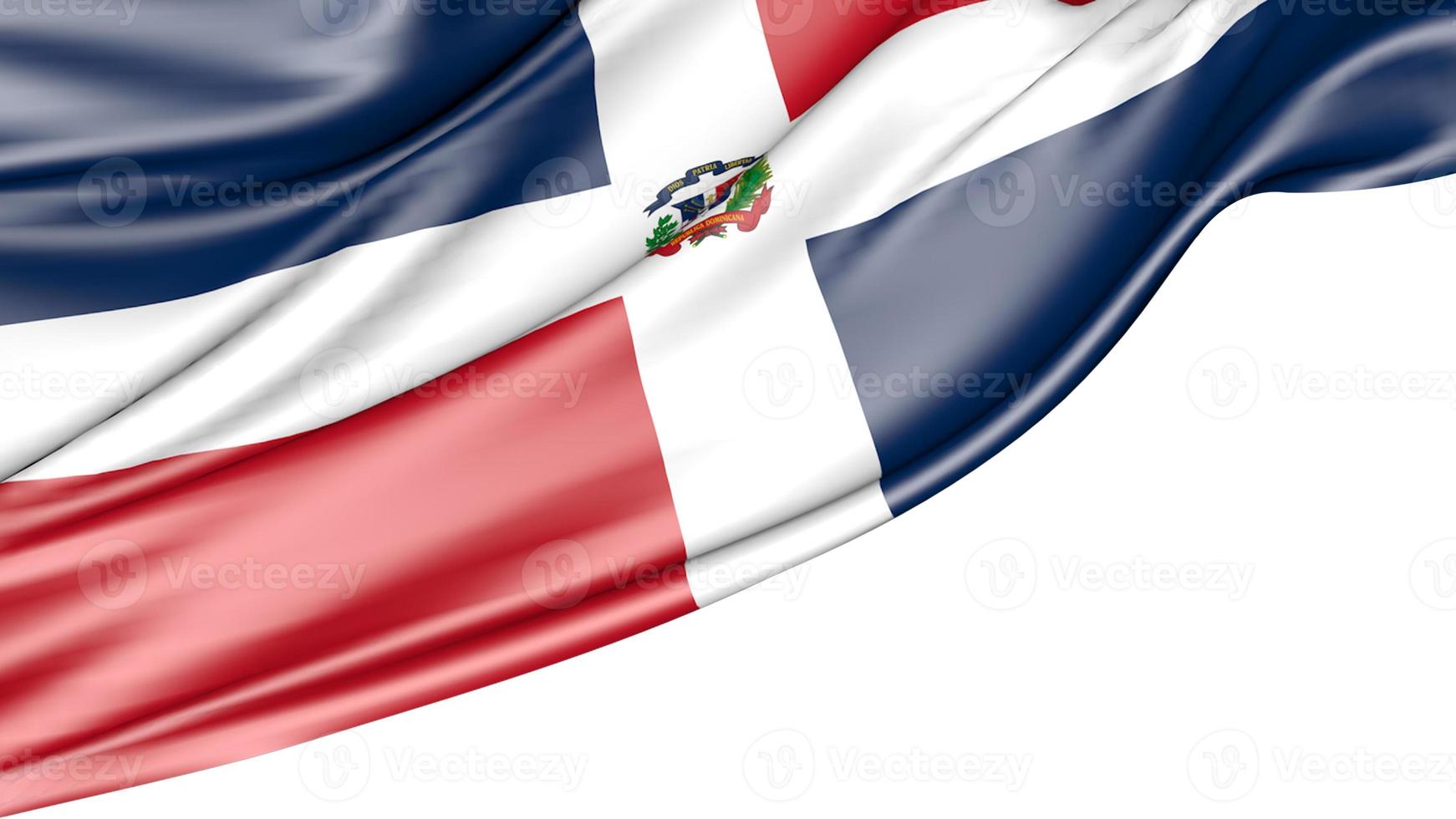 Dominican Flag Isolated on White Background, 3D Illustration photo