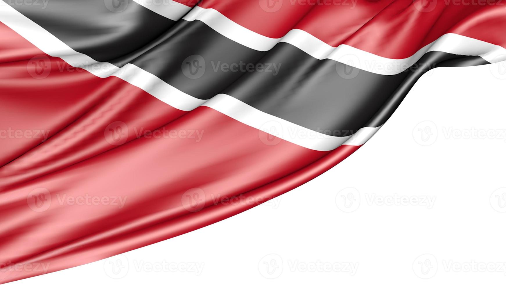 Trinidad and Tobago Flag Isolated on White Background, 3D Illustration photo