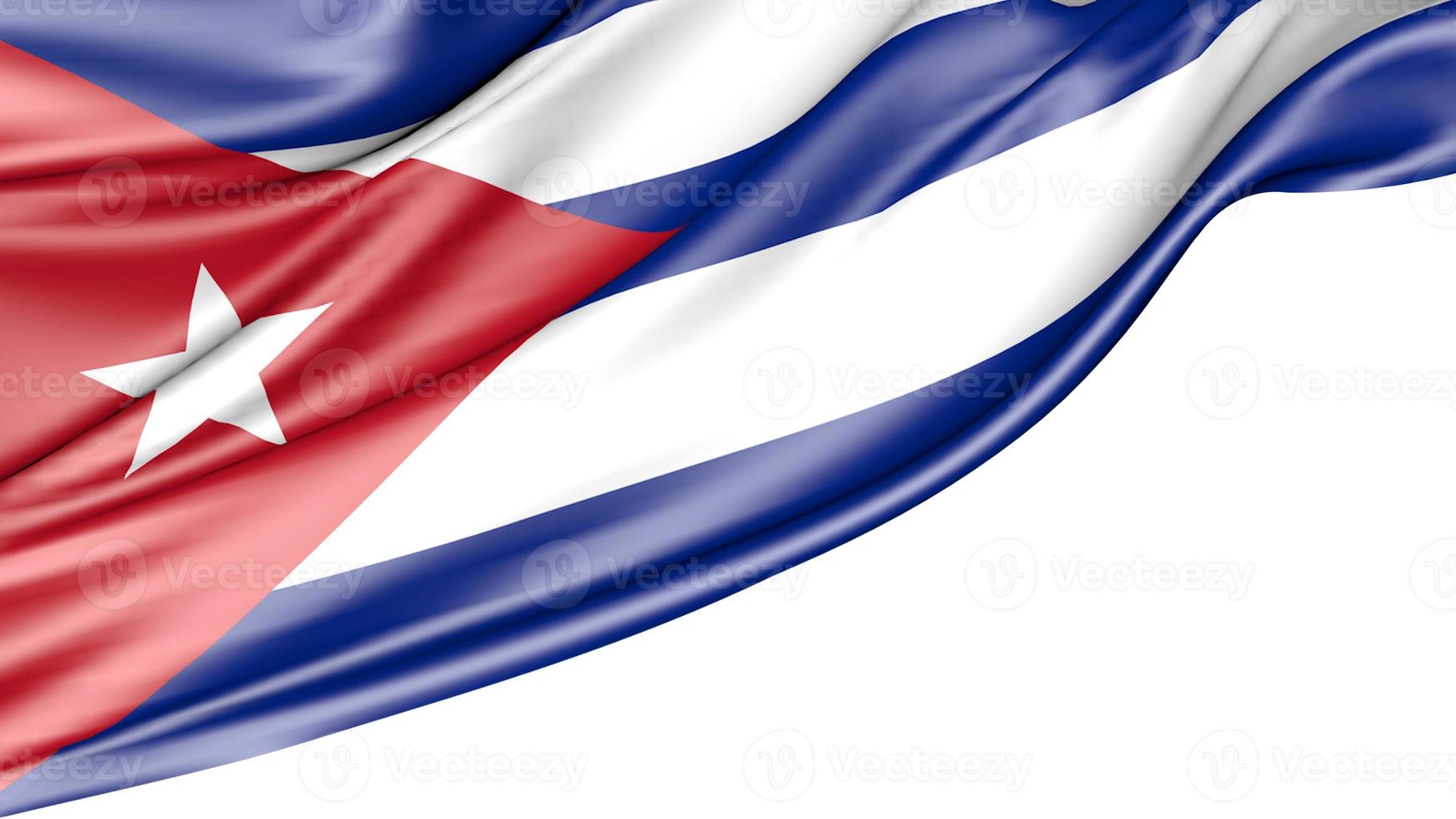 Cuba bandera aislado sobre fondo blanco, ilustración 3d foto
