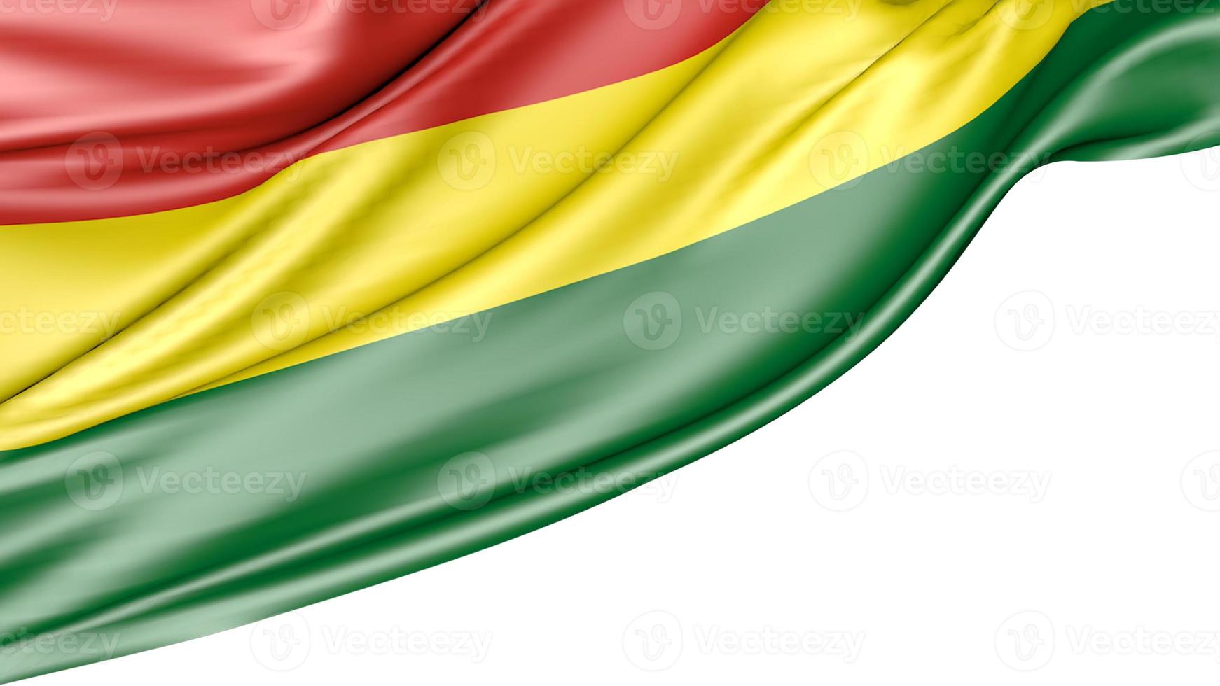 Bolivia Flag Isolated on White Background, 3D Illustration photo