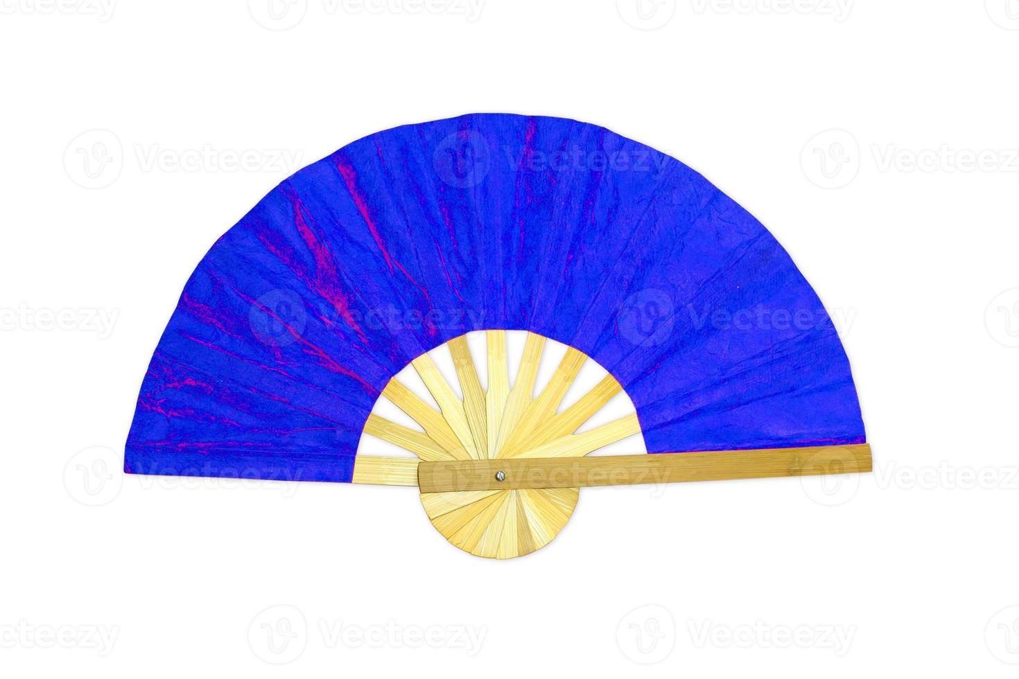 wooden blue fan photo