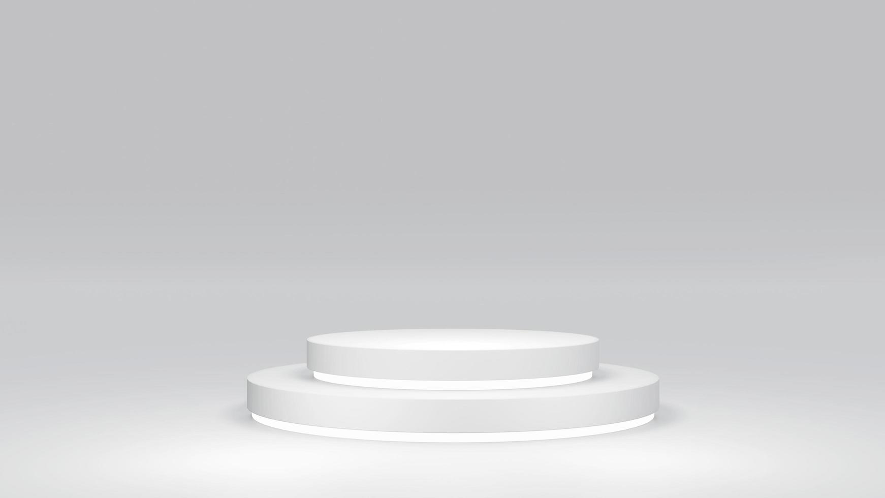 3D rendering concept of white theme of blank product display podiums composition geometry elements for commercial template design. 3D Render. photo
