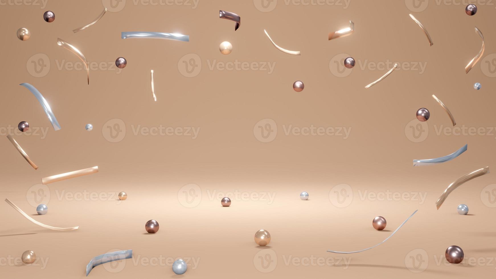 3D Rendering concept of celebration, festive. falling colored element confetti isolated on background. 3D render. 3D illustration. photo