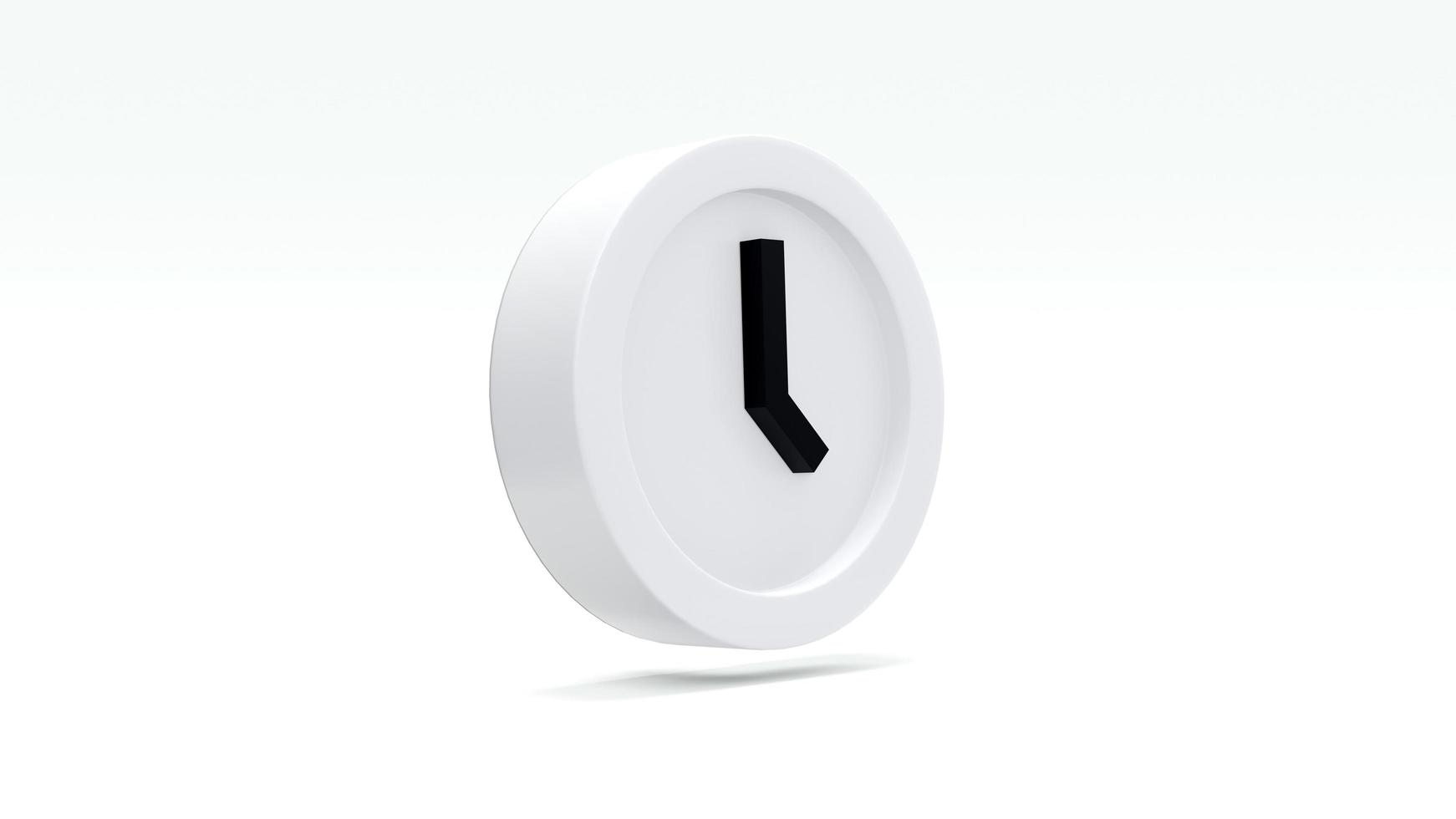 3D Rendering concept of time management. White clock isolated on background. 3D Render. 3D illustration. photo
