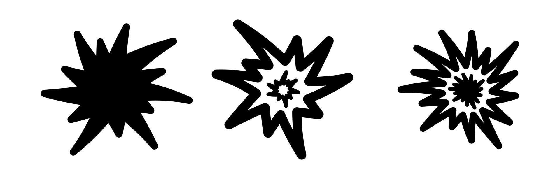 Explosion gun shot icon. Editable line vector. Zigzag element flash shock wave. Messy style trendy explosion icon. Template for application, user interface and logo, vector illustration