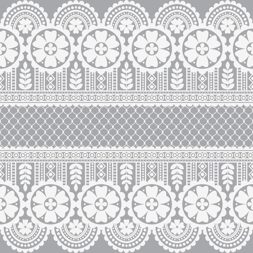 Lace seamless pattern with flowers vector