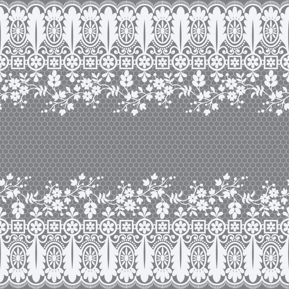 Lace seamless pattern with flowers vector