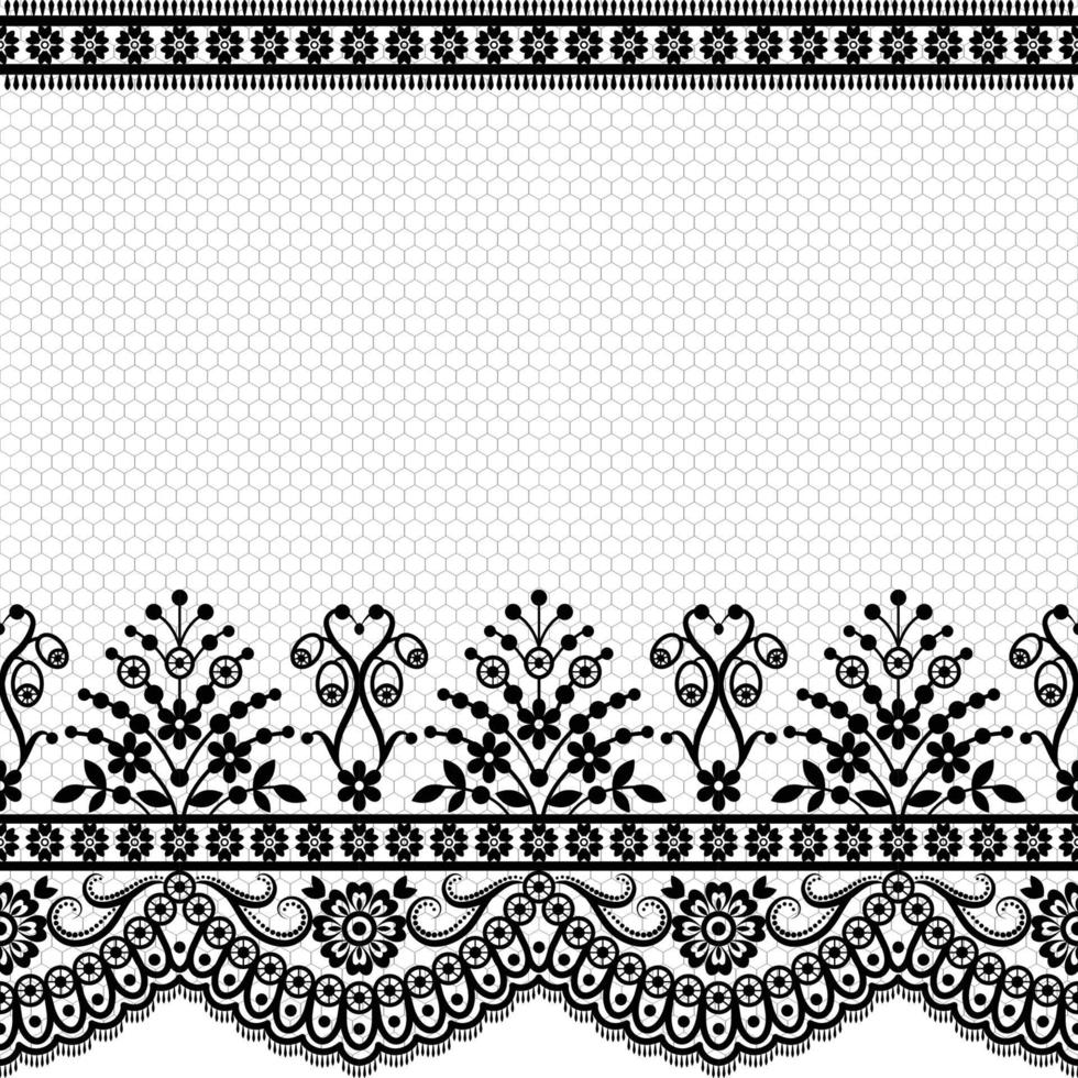 Lace seamless pattern with flowers vector