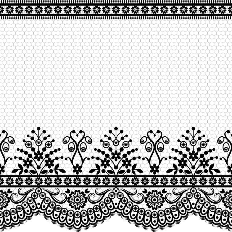 Lace seamless pattern with flowers vector