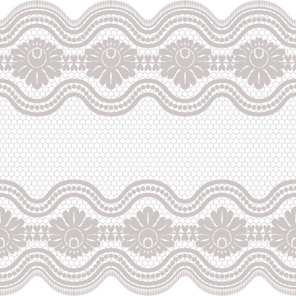Lace seamless pattern with flowers vector