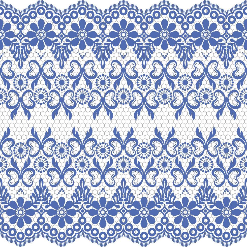 Lace seamless pattern with flowers vector