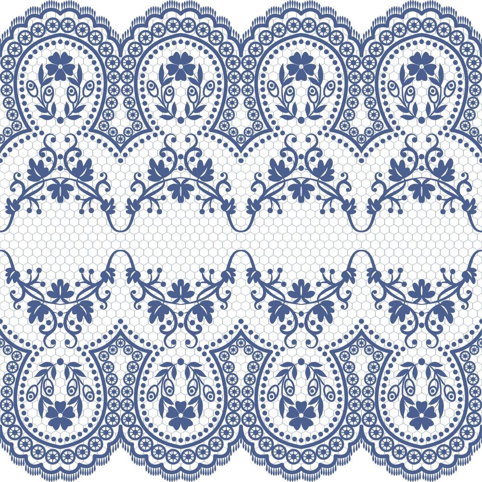 Lace seamless pattern with flowers vector