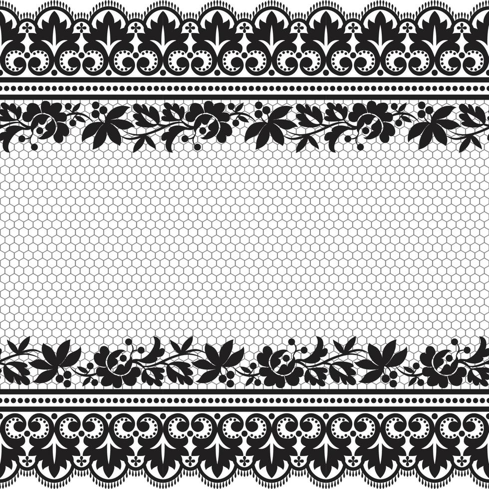 Lace seamless pattern with flowers vector