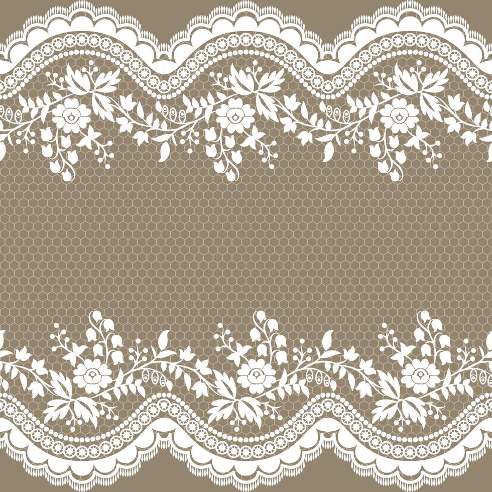 Lace seamless pattern with flowers vector