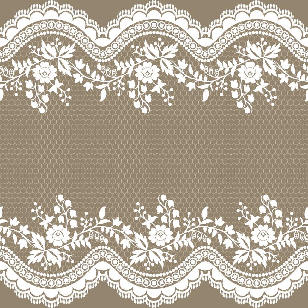 Lace seamless pattern with flowers vector