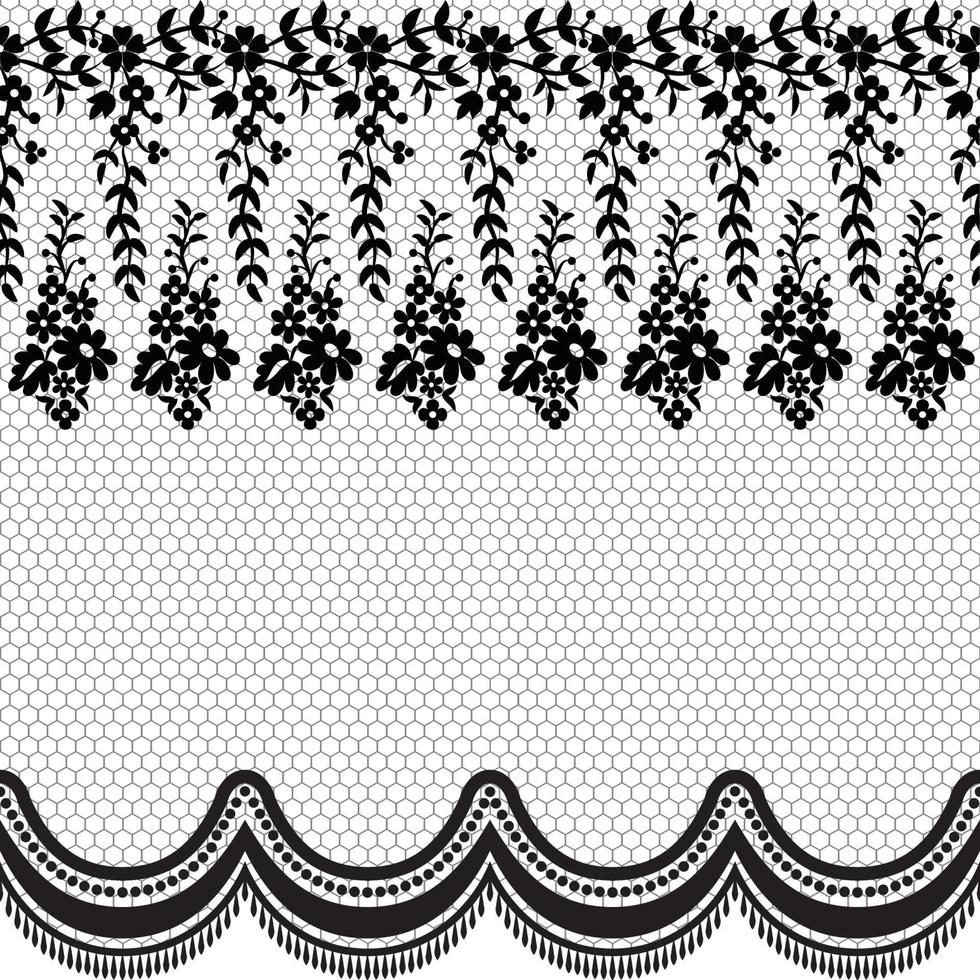 Lace seamless pattern with flowers vector