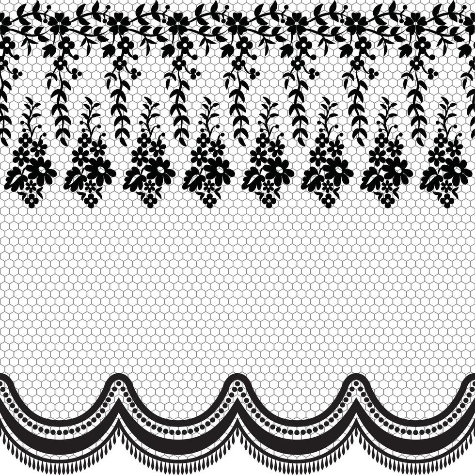 encaje de patrones sin fisuras con flores vector