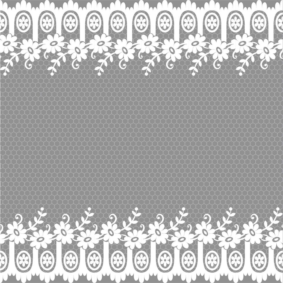 Lace seamless pattern with flowers vector
