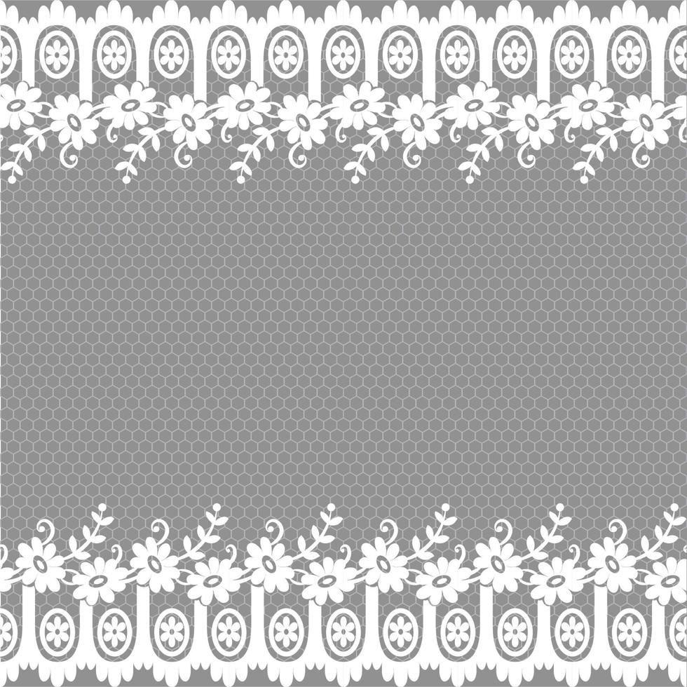 Lace seamless pattern with flowers vector