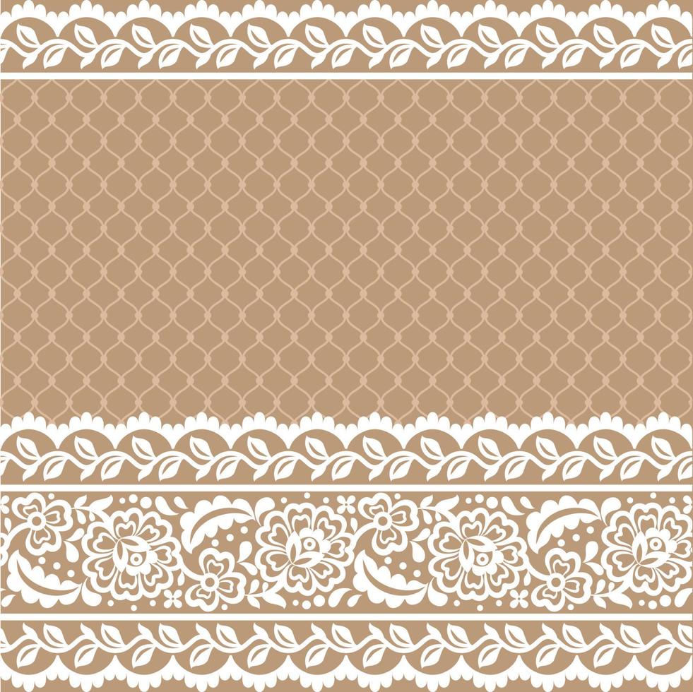 Lace seamless pattern with flowers vector