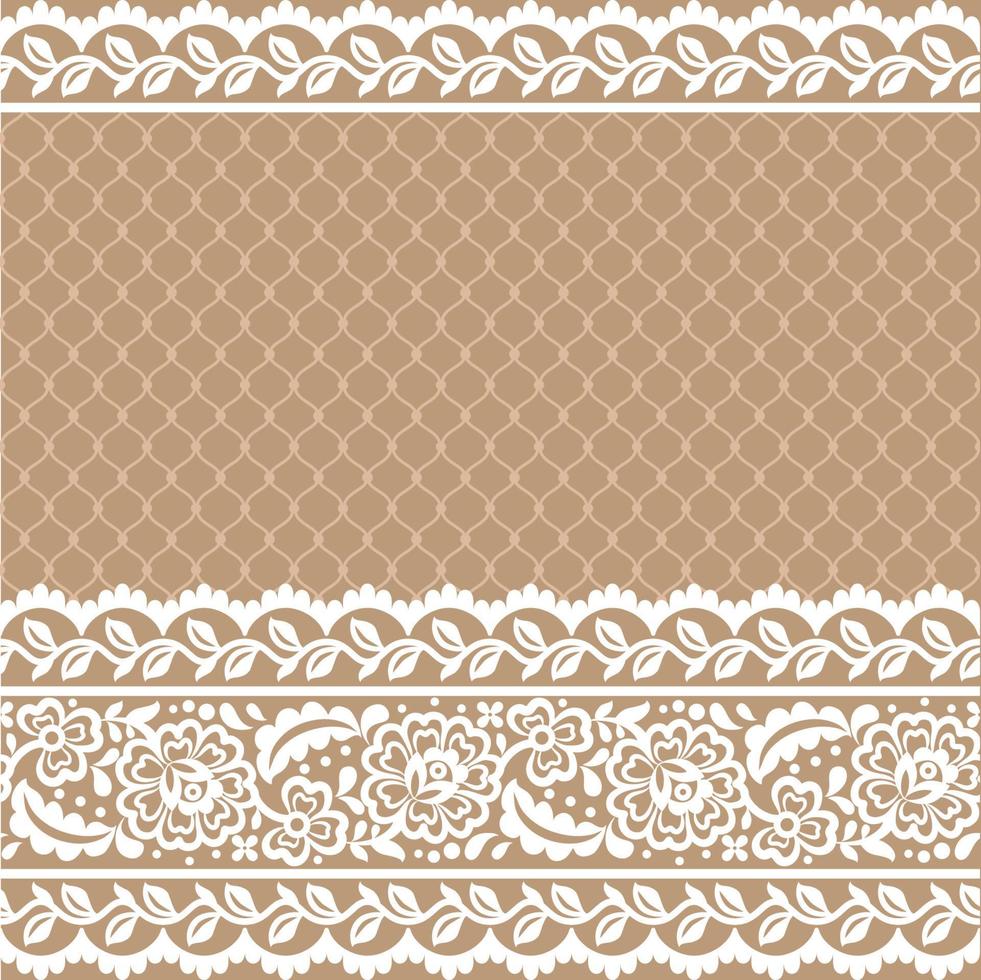 Lace seamless pattern with flowers vector