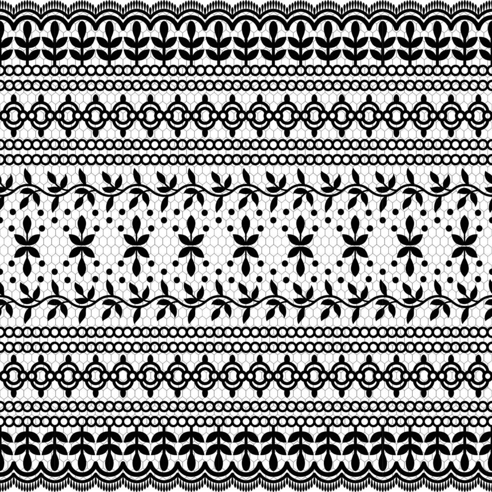 Lace seamless pattern with flowers vector