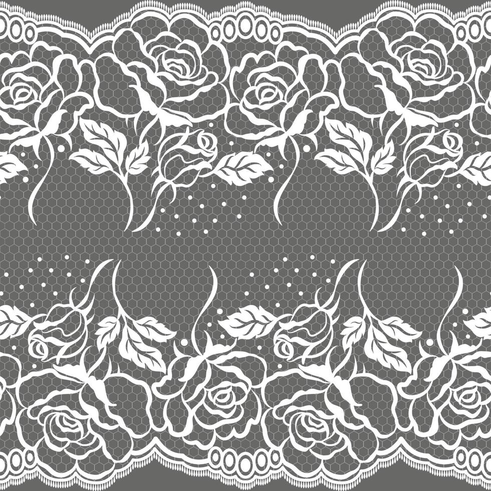 Lace seamless pattern with flowers vector