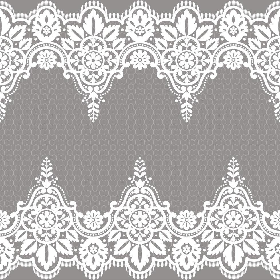 Lace seamless pattern with flowers vector