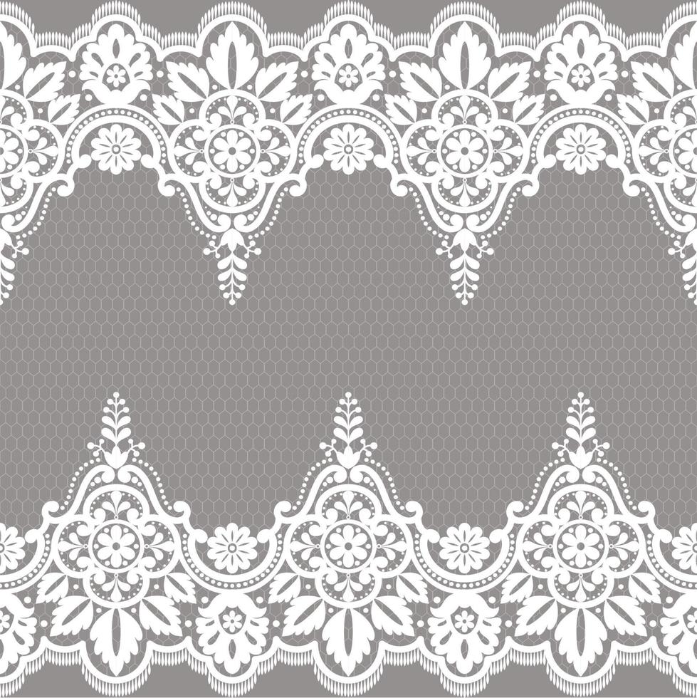 Lace seamless pattern with flowers vector