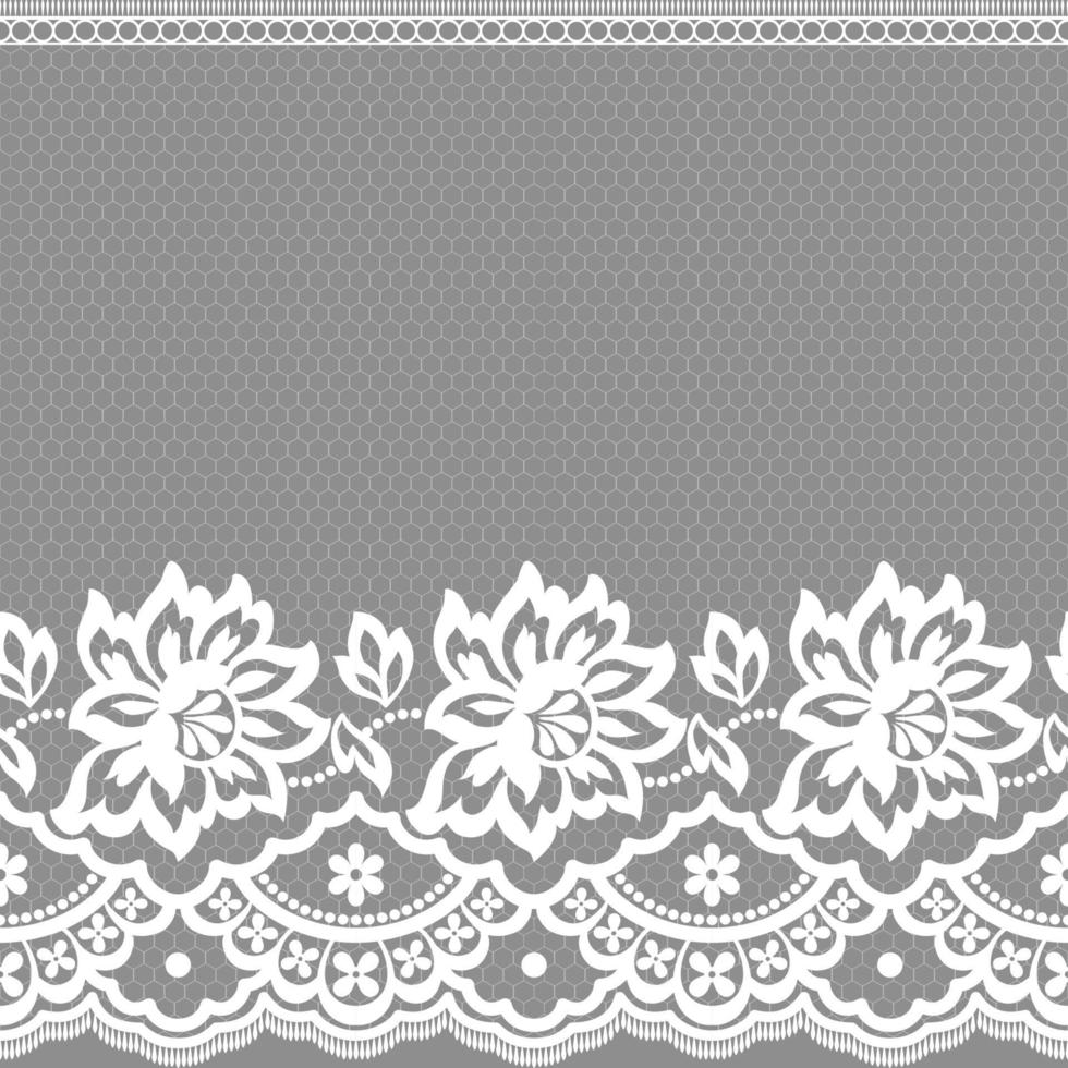 Lace seamless pattern with flowers vector