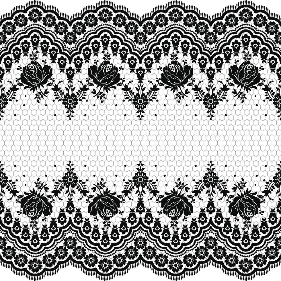 Lace seamless pattern with flowers vector