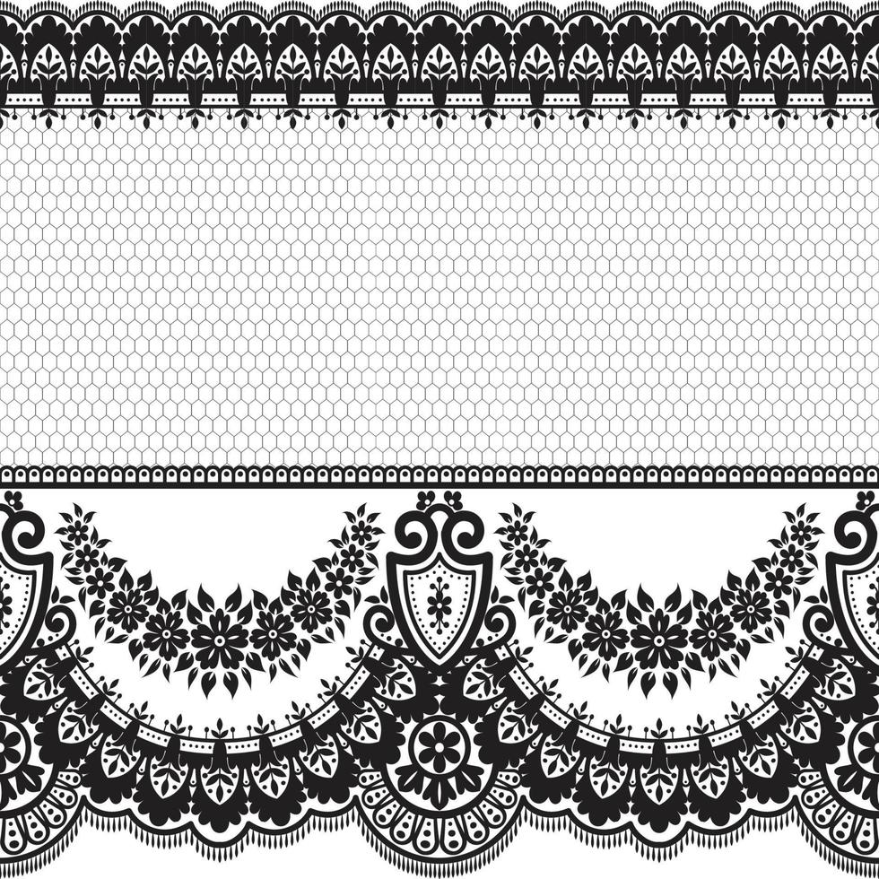 Lace seamless pattern with flowers vector