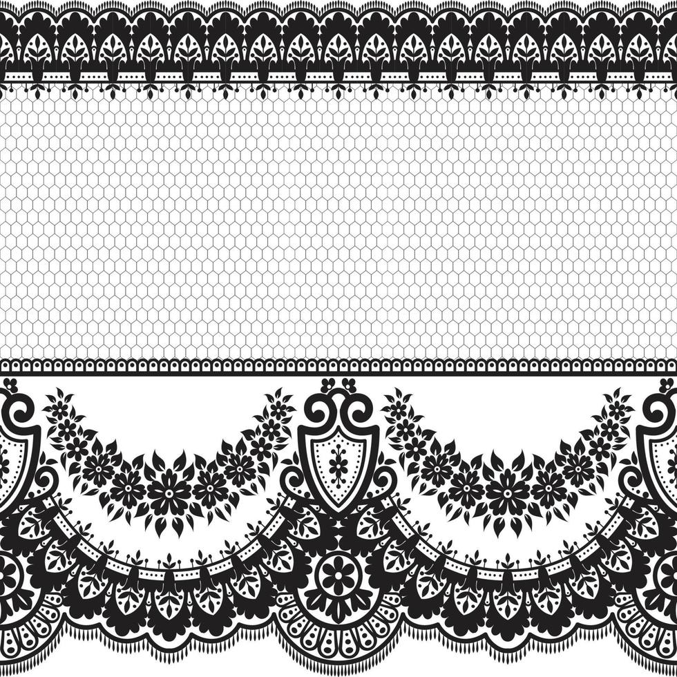 Lace seamless pattern with flowers vector