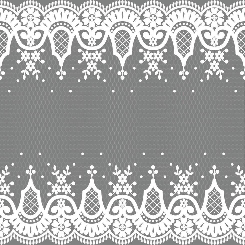 Lace seamless pattern with flowers vector