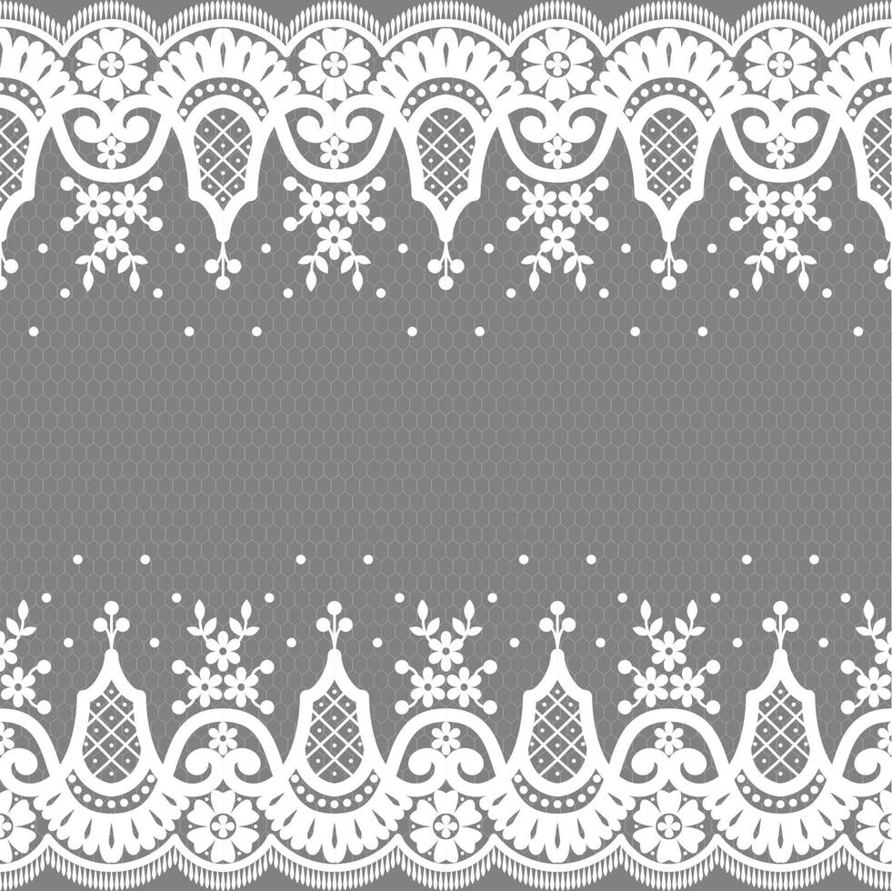 Lace seamless pattern with flowers vector