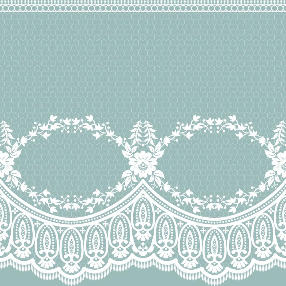 Lace seamless pattern with flowers vector