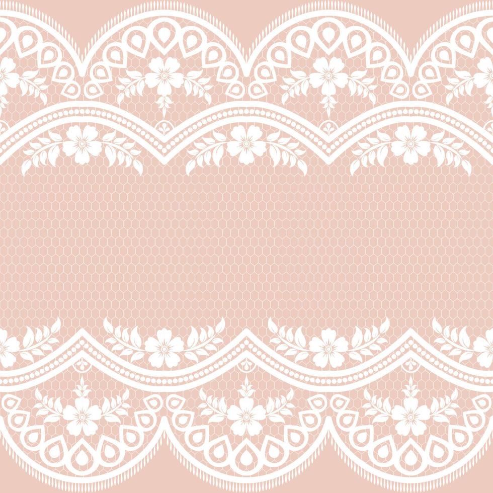 Lace seamless pattern with flowers vector