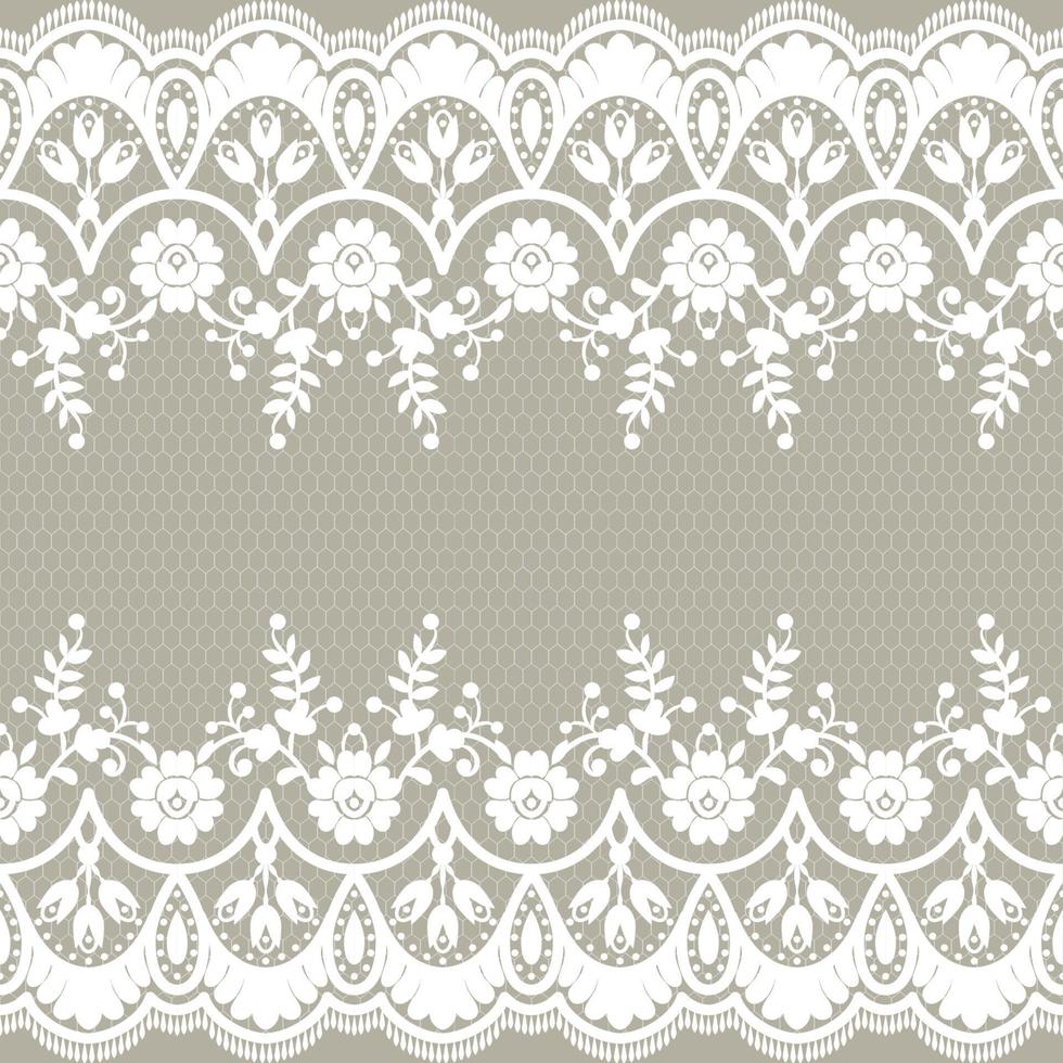 Lace seamless pattern with flowers vector
