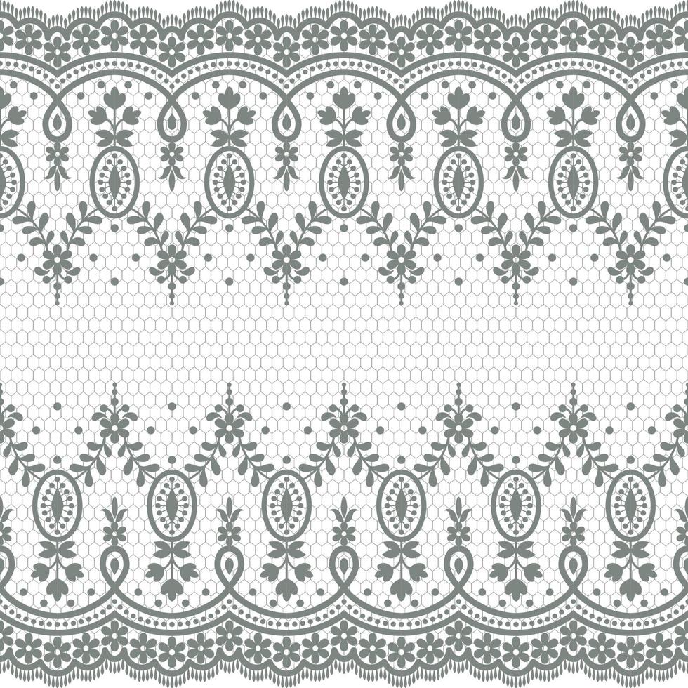 Lace seamless pattern with flowers vector