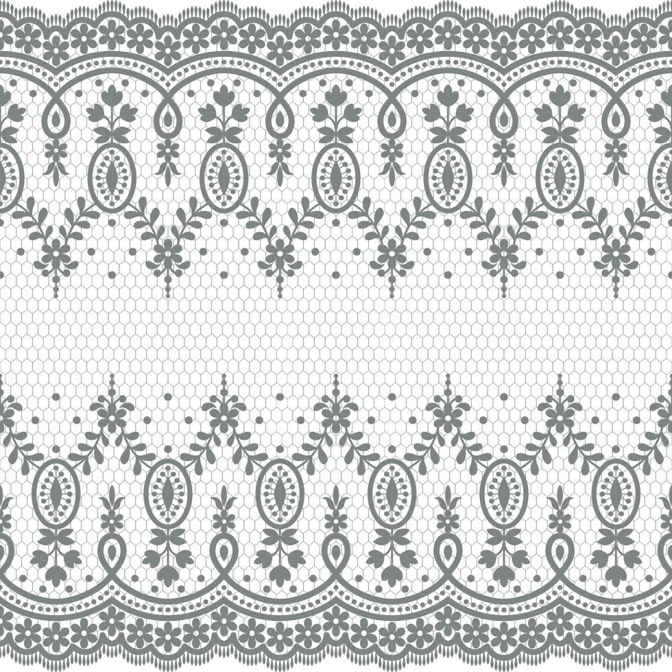 Lace seamless pattern with flowers vector