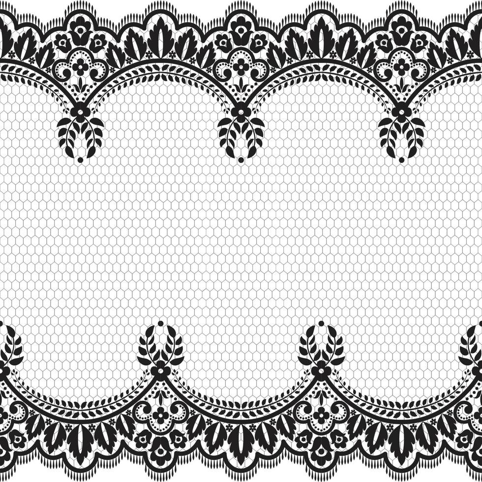 Lace seamless pattern with flowers vector