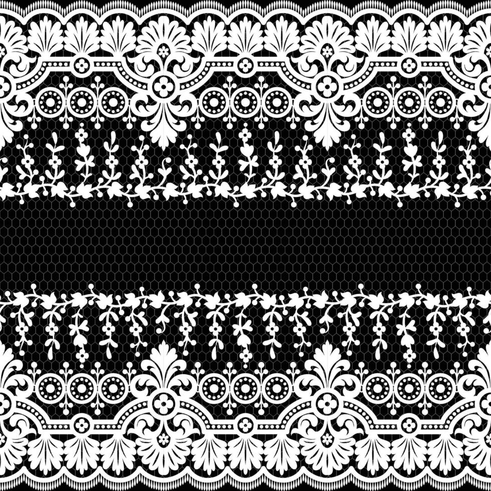 Lace seamless pattern with flowers vector