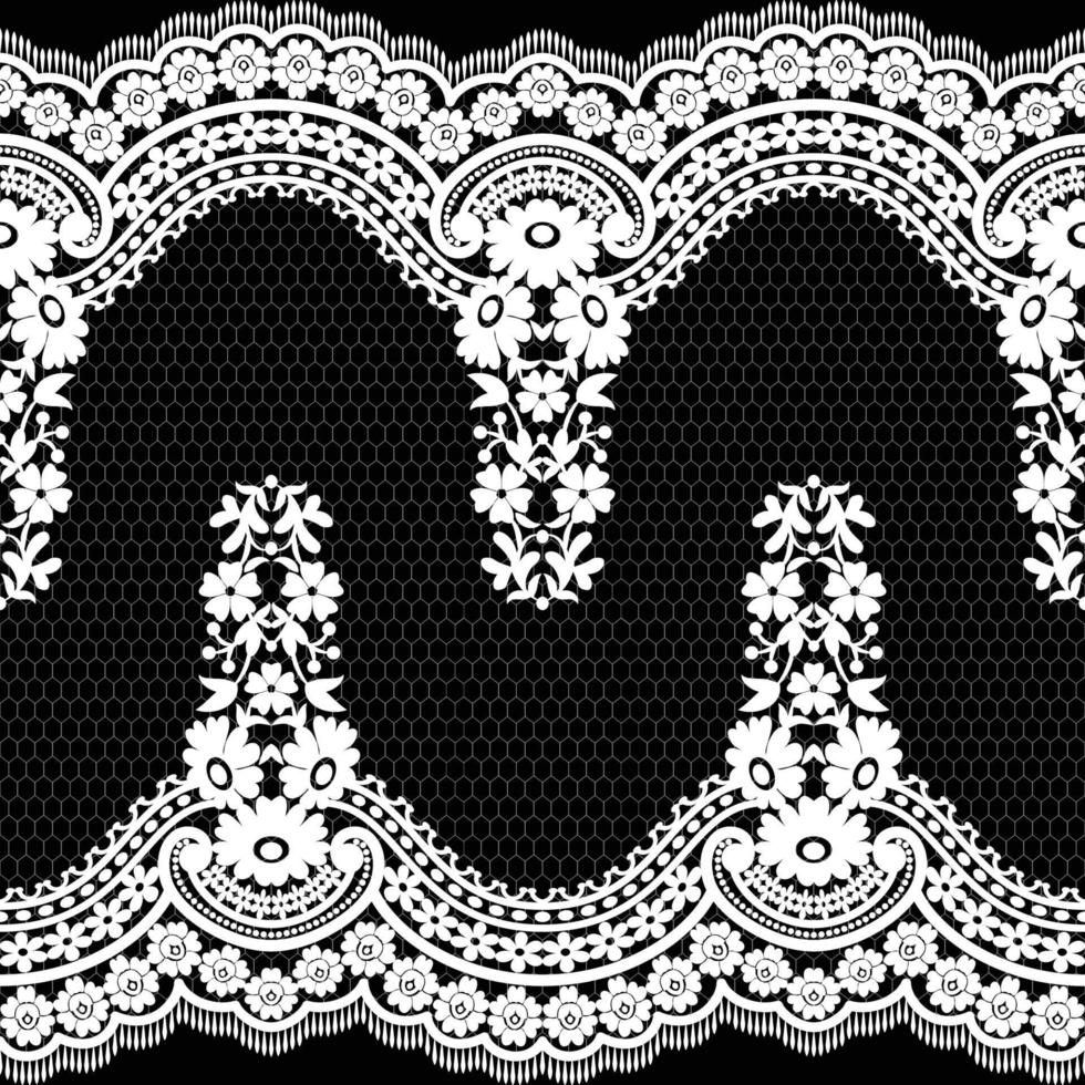 Lace seamless pattern with flowers vector