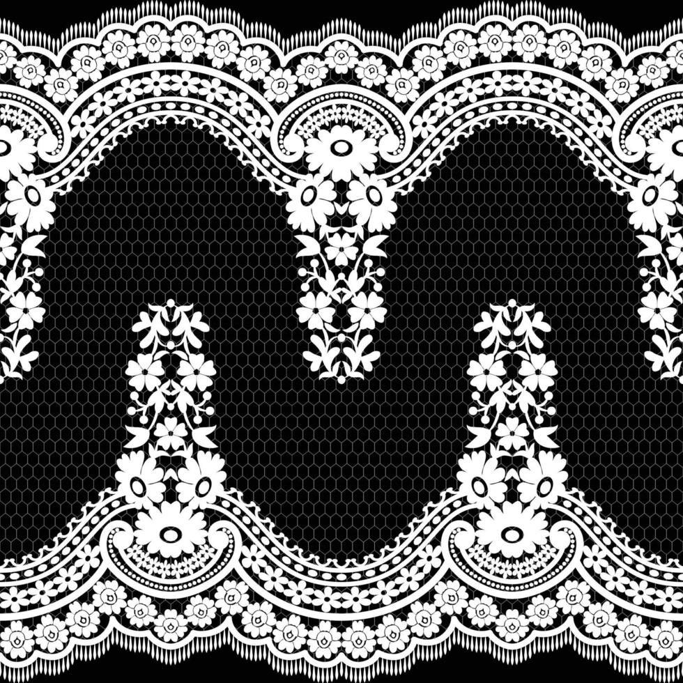 Lace seamless pattern with flowers vector